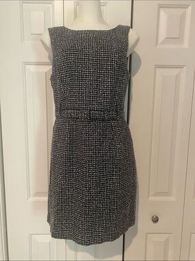 Banana Republic Factory Black and White Tweed Sheath Dress